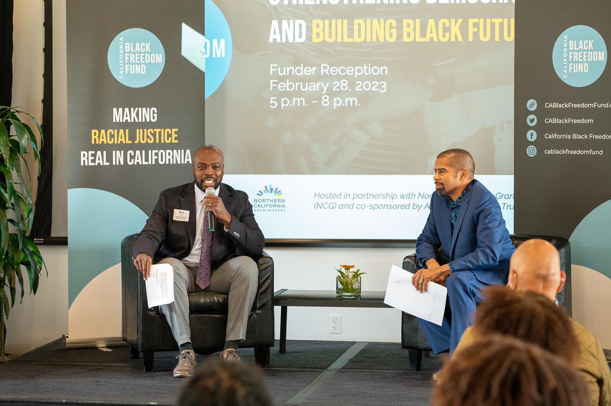 Two men at 2023 Black History Month Funder Reception