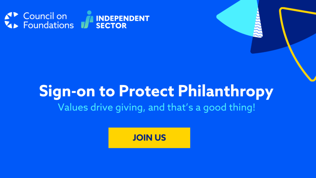 Sign-on to Protect Philanthropy