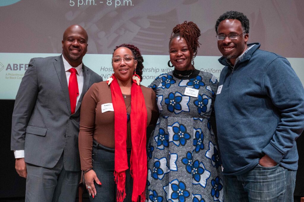 Marc Philpart moderates a panel featuring James Herard, Tamisha Torres-Walker, Kavon Ward and James Woodson on their experiences organizing and building Black communities.